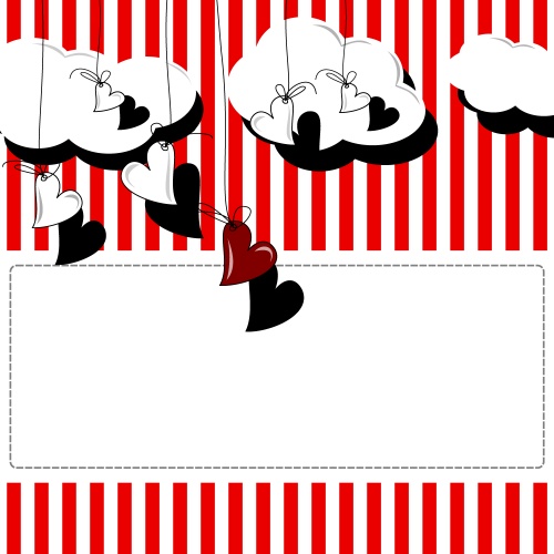 Stock: Hearts on a striped background