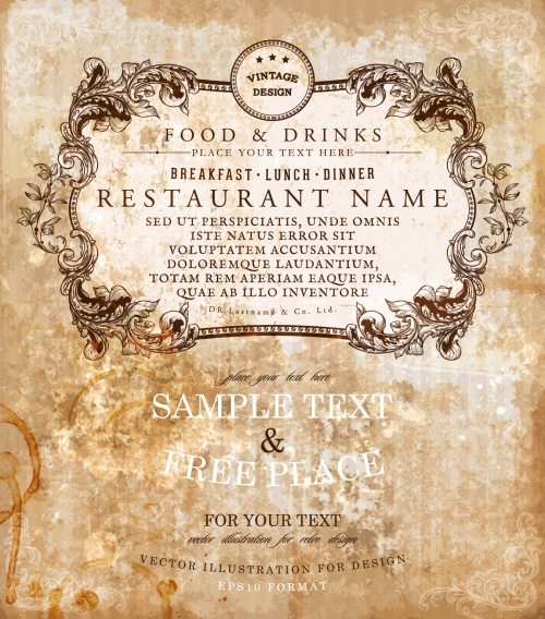 Vintage Restaurant Labels Vector
