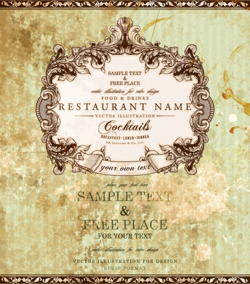 Vintage Restaurant Labels Vector