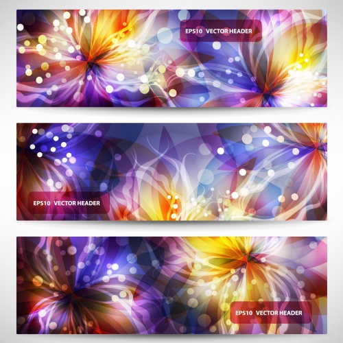 Bright Abstract Banners Vector