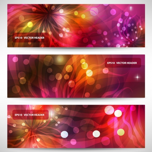 Bright Abstract Banners Vector