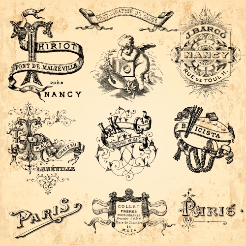      / Collection of vintage backgrounds in vector
