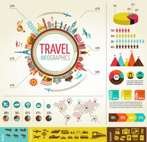    / Infografic elements for travel in vector