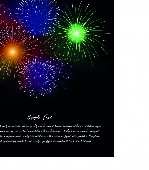   2 | Salute and fireworks vector set 2