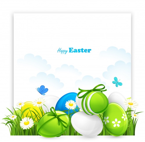     / Easter banners and eggs in vector