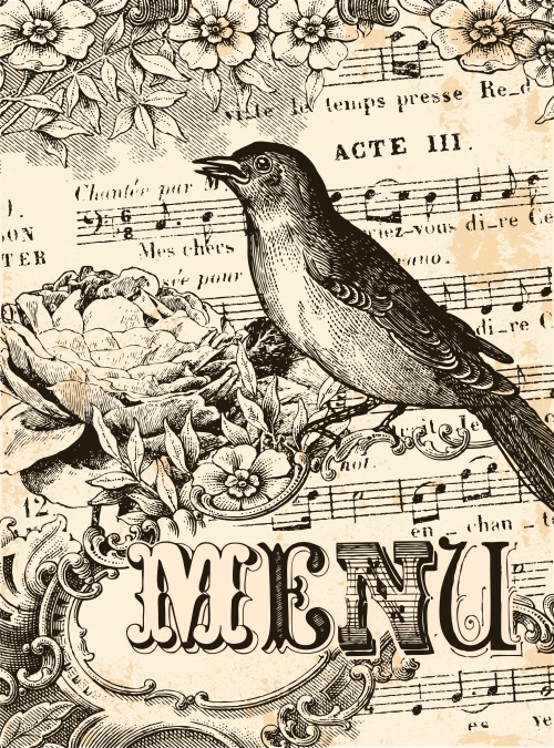        / Vintage card for easter and menu in vector