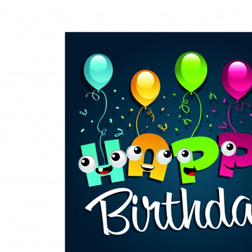       | Happy birthday greeting card with balloons vector