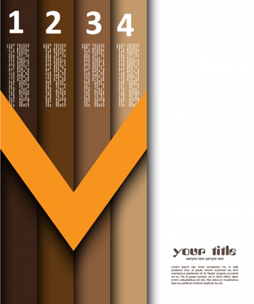 Brown numbered banners design