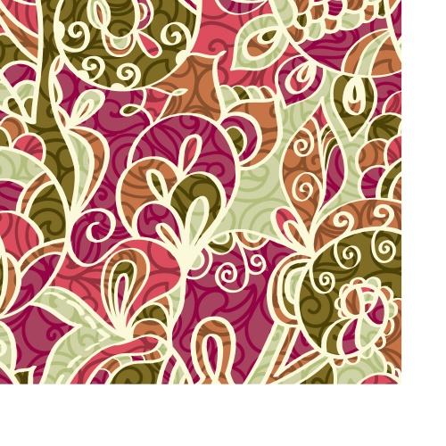 Seamless pattern with floral paisley