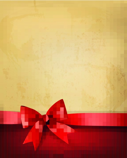        | Elegant holiday background with gift bow and ribbon vector