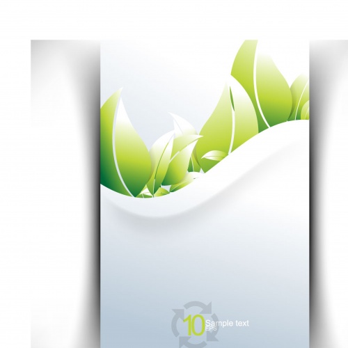 Modern banners with green leaves