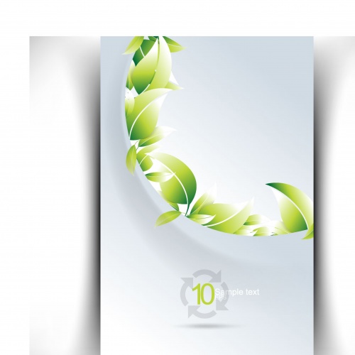 Modern banners with green leaves