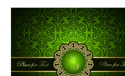     | Vintage card green cover vector background