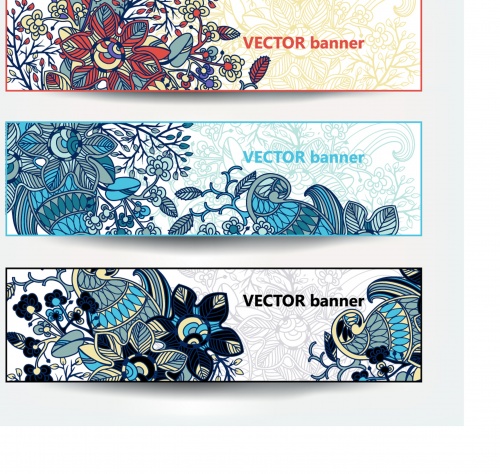 Abstract floral cards and banners
