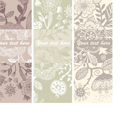 Abstract floral cards and banners