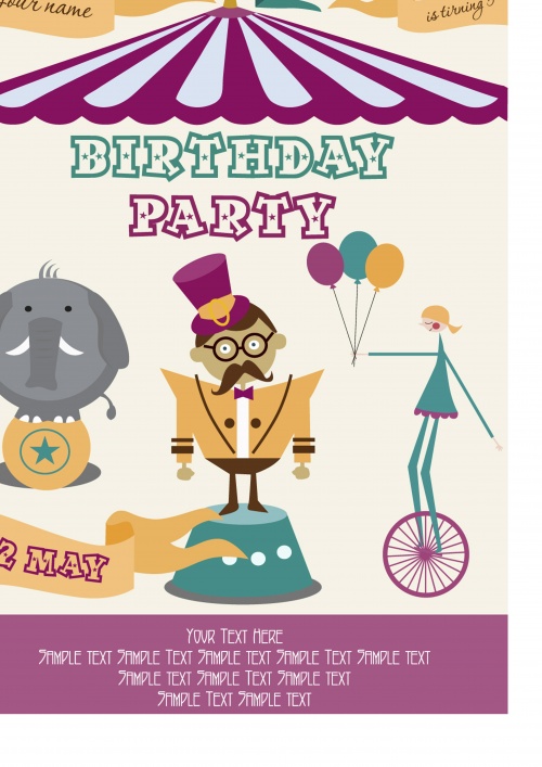 Circus Happy Birthday card