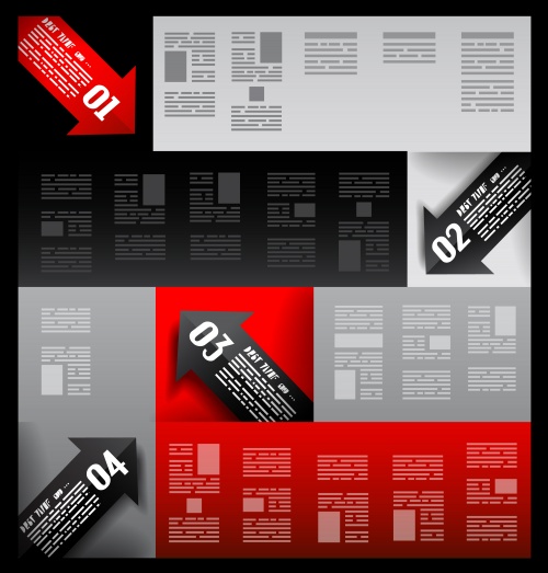 Infographic design - original paper tags in vector