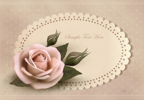Romantic Cards with Roses Vector 2