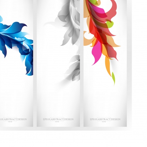 Abstract banners with elegant leaves