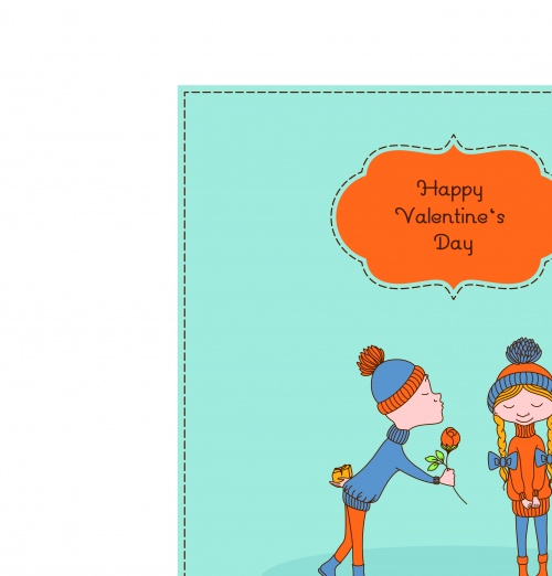       | Happy Valentine's Day greeting card illustration vector