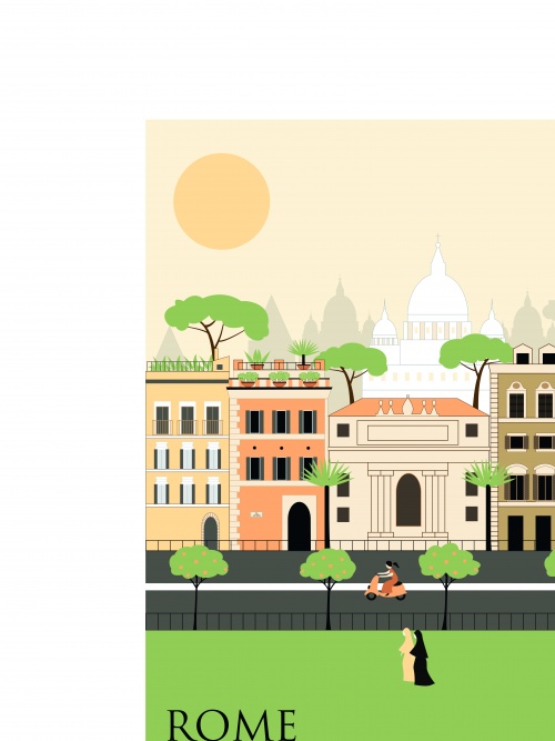        | Town London Paris Rome and New York City vector
