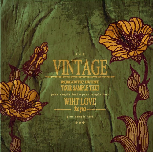    | Wiht love vintage vector background