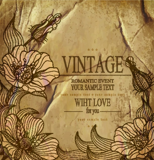    | Wiht love vintage vector background