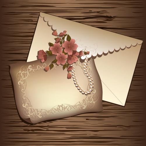     / Vector stock - Vintage letter and tulip