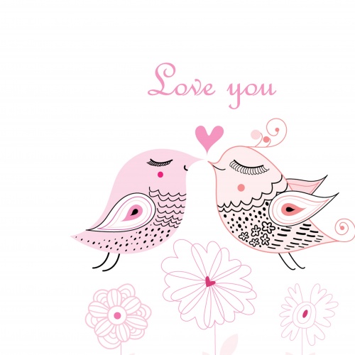 Cute cards with animals in love
