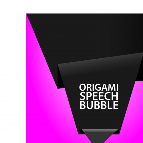 Абстрактный шаблон розовый с чёрным | Abstract black and pink origami speech bubble vector