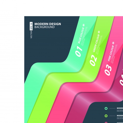     6 | Design with numbered banners vector set 6