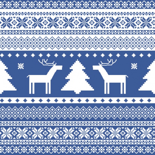 Knitted Christmas Patterns Vector