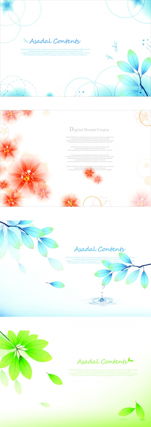 Abstract Vector Backgrounds with Flowers 2