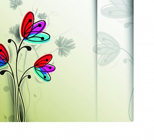    4 | Flowers wall art decor vector set 4