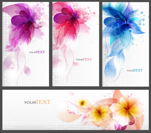 Abstact Flowers Banners Vector