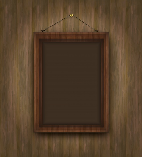     | Frame on the wooden background