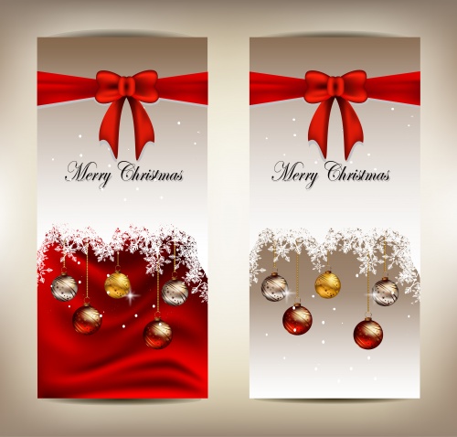      -   Stock: Beautiful Christmas cards and banners with bows and snowflakes