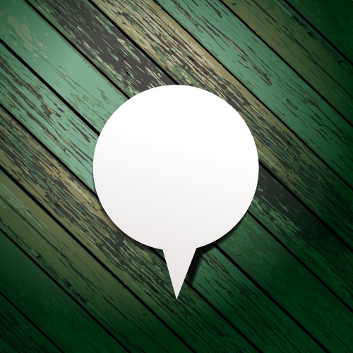   -   Stock: Vector wooden background with speech bubbles paper stick