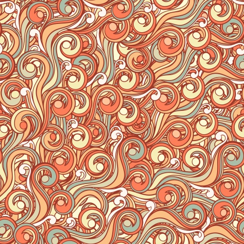 Background with swirls, leaves and paisley