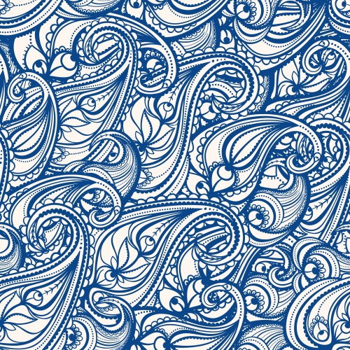 Background with swirls, leaves and paisley