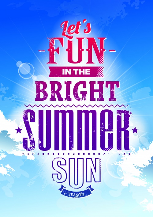 Bright Summer Posters Vector