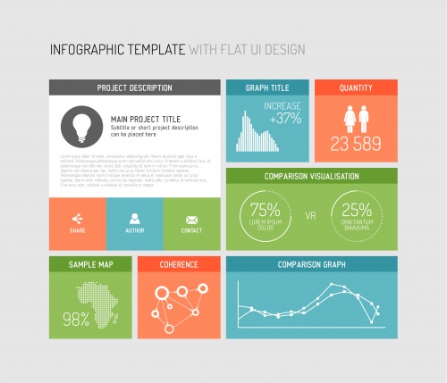 Abstract Cubes & Infographic Backgrounds Vector