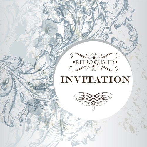Stock: Elegant wedding invitation card