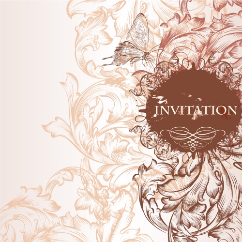 Stock: Elegant wedding invitation card
