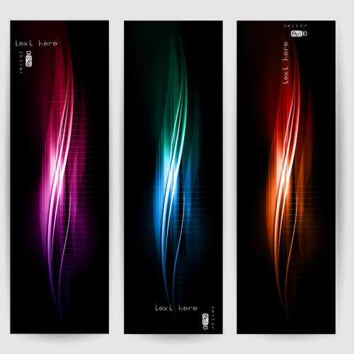 Abstract banners with colored lines