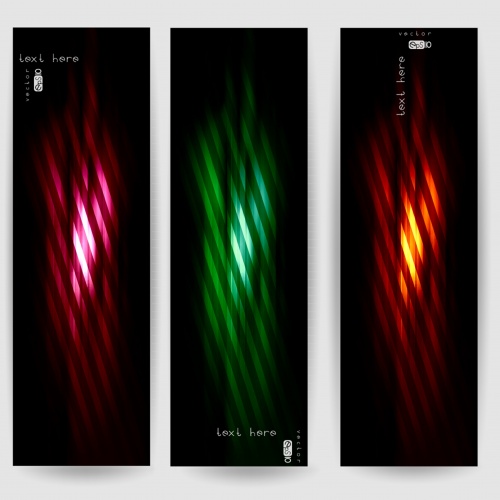 Abstract banners with colored lines