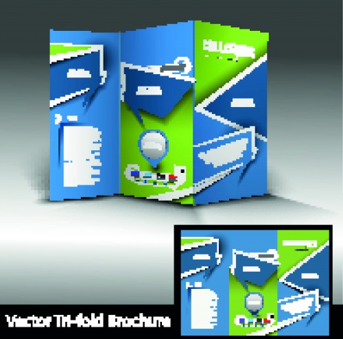      42 | Tri fold business brochure vector set 42