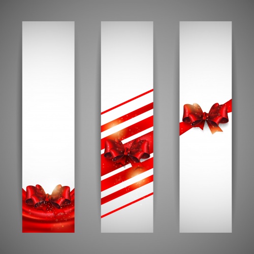       / Banners with red ribbons, 8 - vector stock
