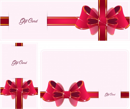      / Gift card with ribbons - vector