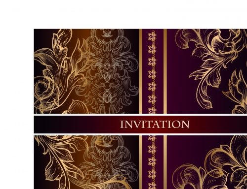   | Luxurious wedding invitation card vector